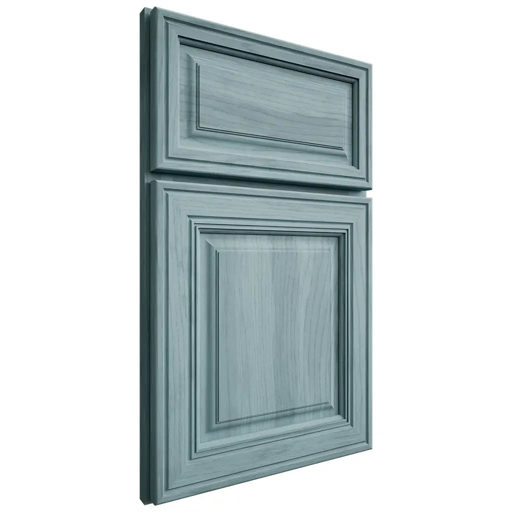 Shiloh Cabinetry Full Overlay Savannah Hickory Plain Cut Sky Door