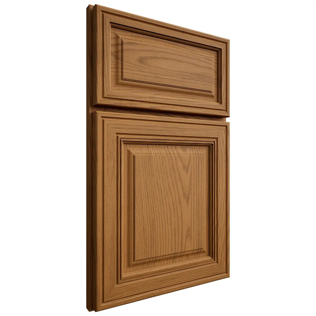 Shiloh Cabinetry Full Overlay Savannah Red Oak Plain Cut Autumn Door
