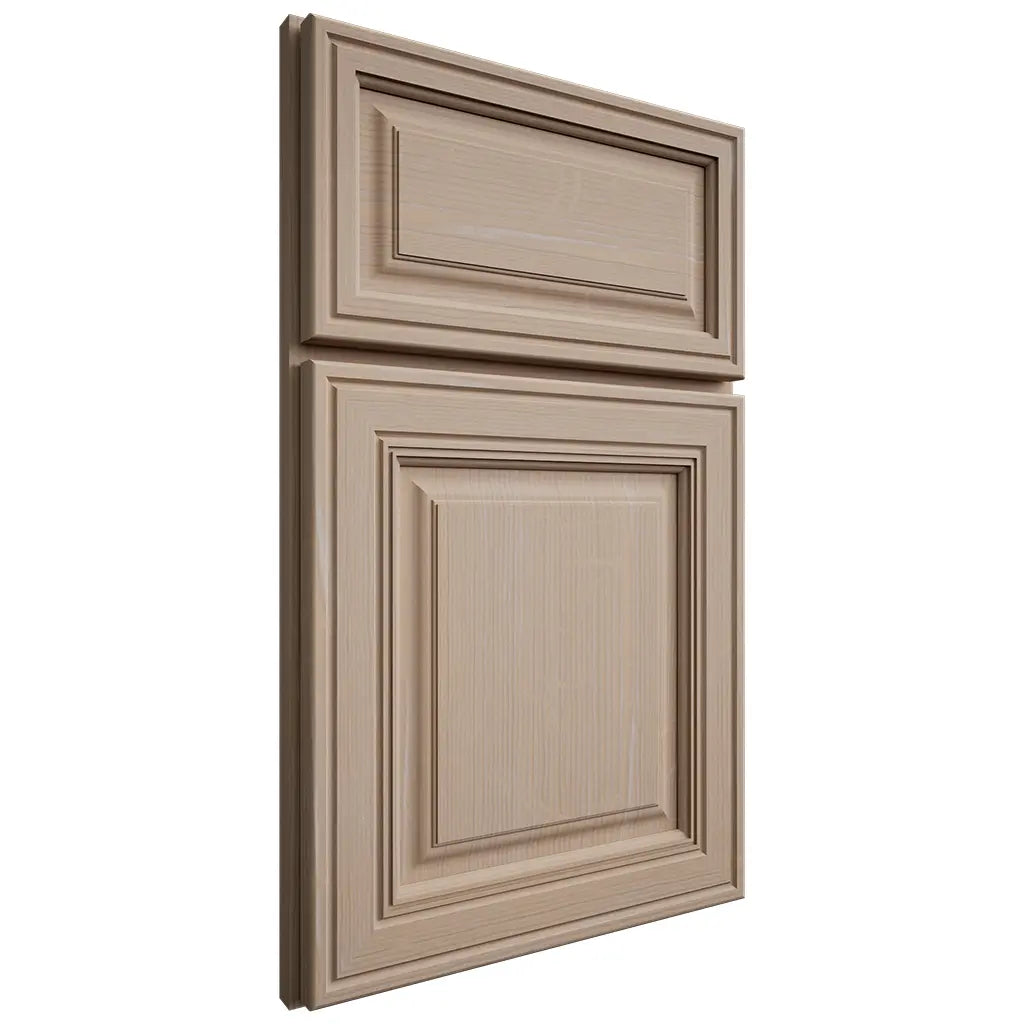 Shiloh Cabinetry Full Overlay Savannah White Oak Quarter Sawn Straw Door