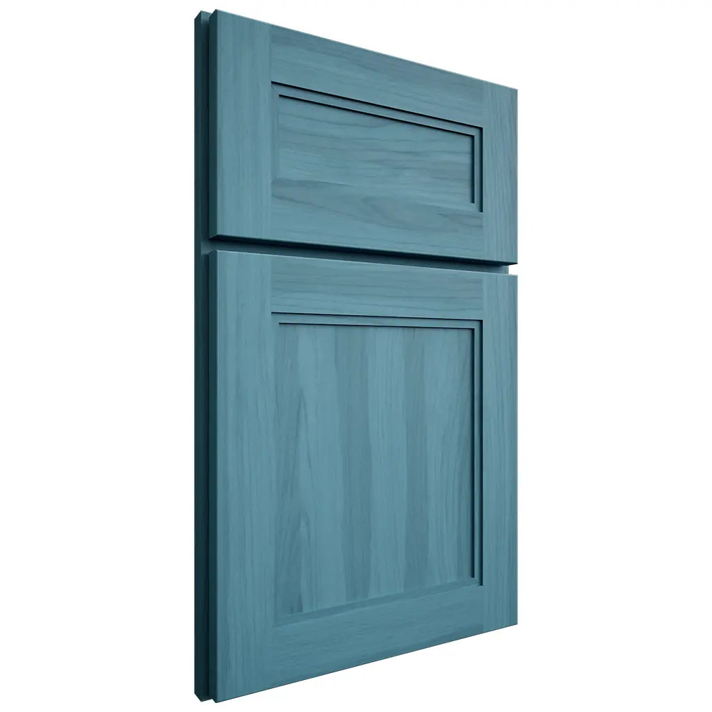 Shiloh Cabinetry Full Overlay Scottsdale Hickory Plain Cut Aqua Door