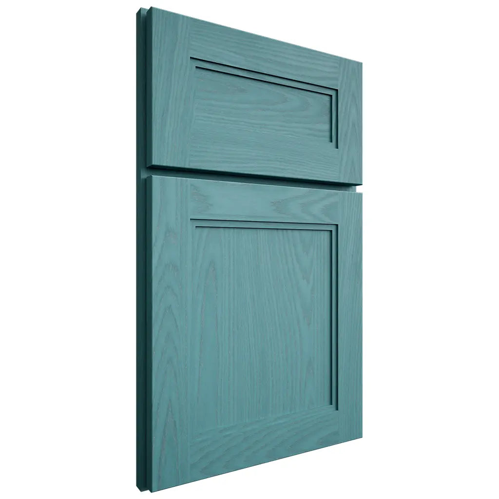 Shiloh Cabinetry Full Overlay Scottsdale Red Oak Plain Cut Aqua Door