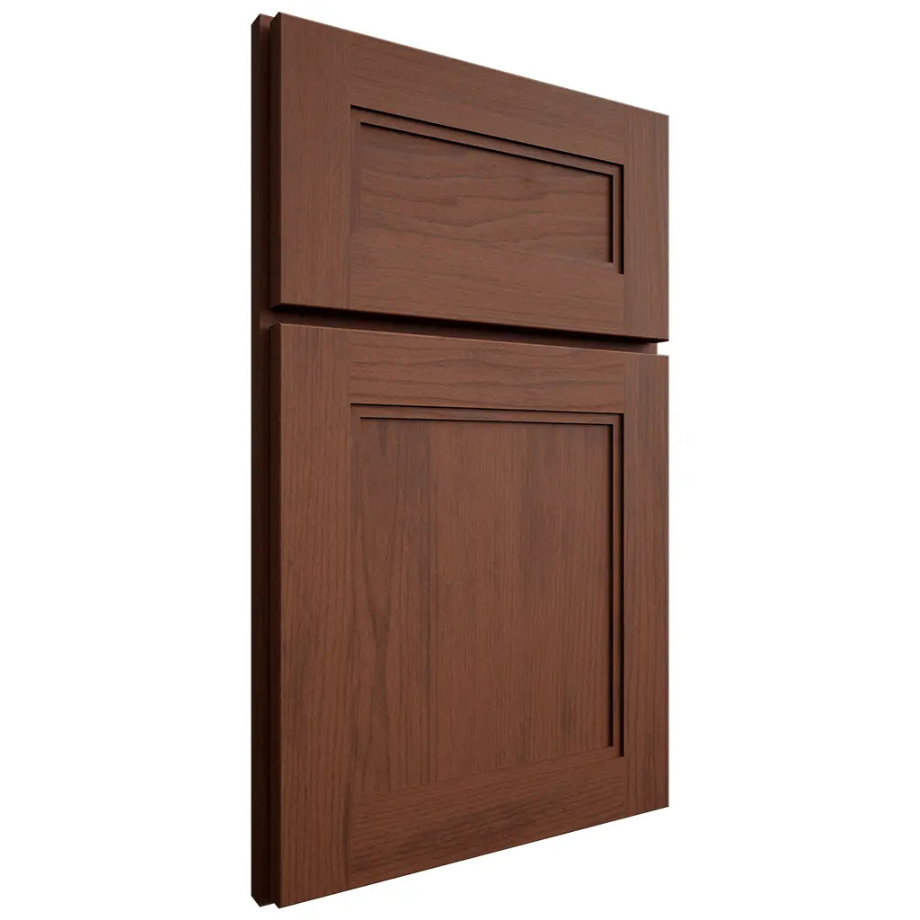 Shiloh Cabinetry Full Overlay Scottsdale Walnut Plain Cut Rye Door