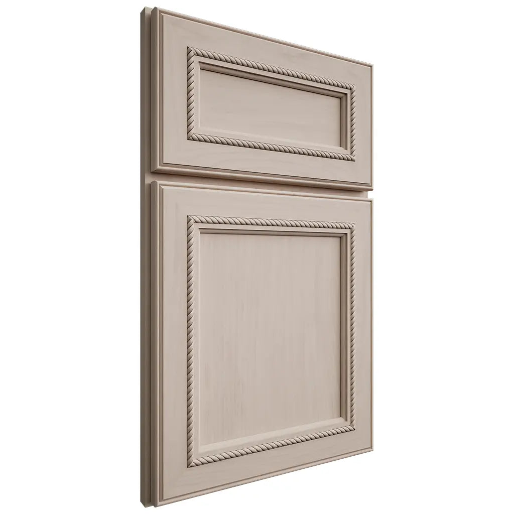 Shiloh Cabinetry Full Overlay Shelby Alder Plain Cut White Sands Door