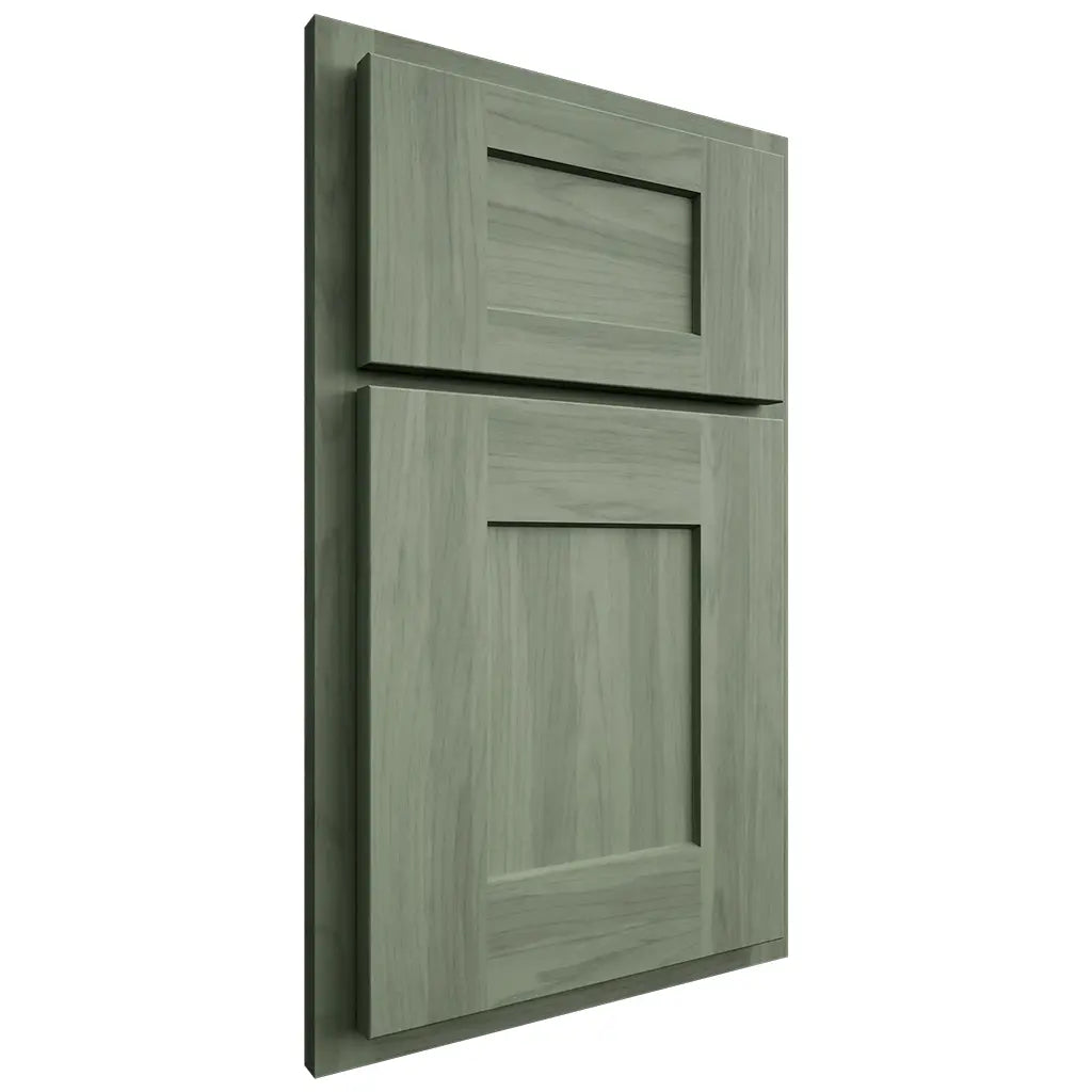 Shiloh Cabinetry Full Overlay Shelby Hickory Plain Cut Moss Door