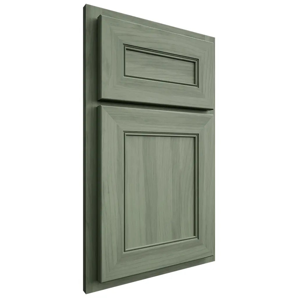 Shiloh Cabinetry Full Overlay Somerset Hickory Plain Cut Moss Door