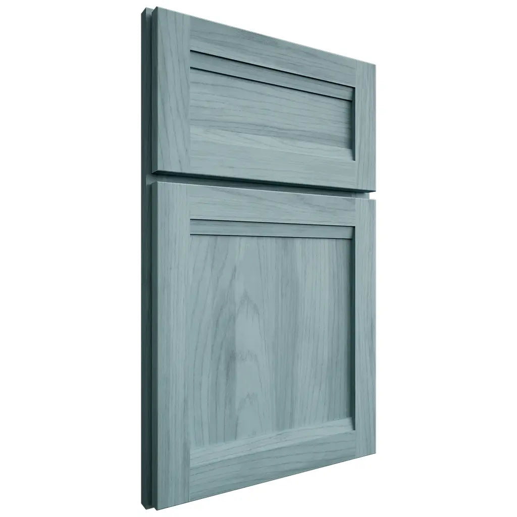 Shiloh Cabinetry Full Overlay Somerset Hickory Plain Cut Sky Door