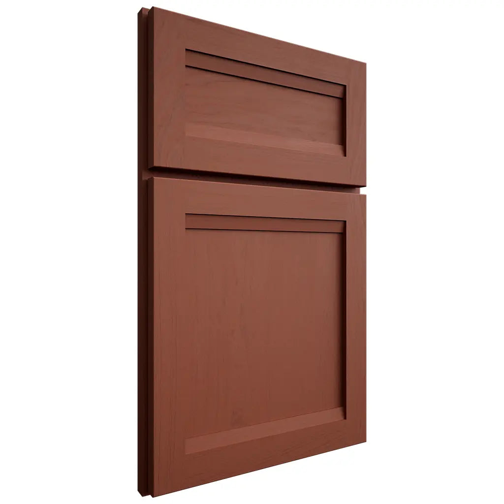 Shiloh Cabinetry Full Overlay Somerset Maple Plain Cut Cayenne Door