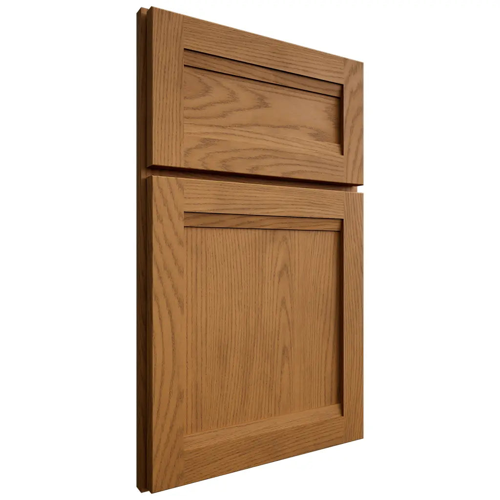 Shiloh Cabinetry Full Overlay Somerset Red Oak Plain Cut Autumn Door