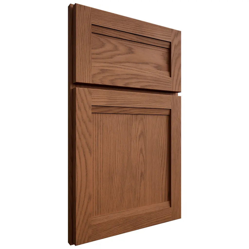 Shiloh Cabinetry Full Overlay Somerset Red Oak Plain Cut Braun Door