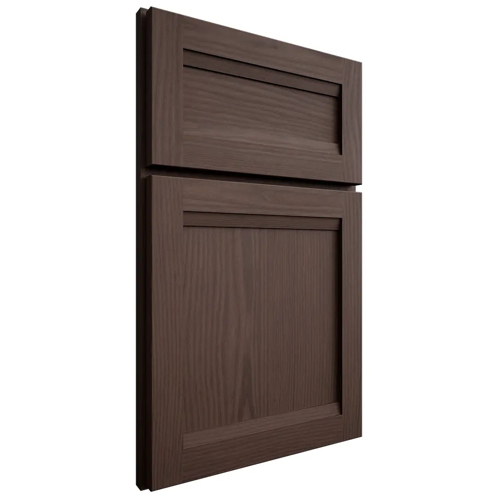 Shiloh Cabinetry Full Overlay Somerset White Oak Plain Cut Dusk Door