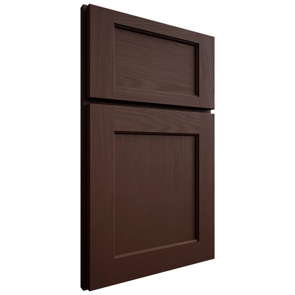 Shiloh Cabinetry Full Overlay Square Flat Alder Plain Cut Umber Door