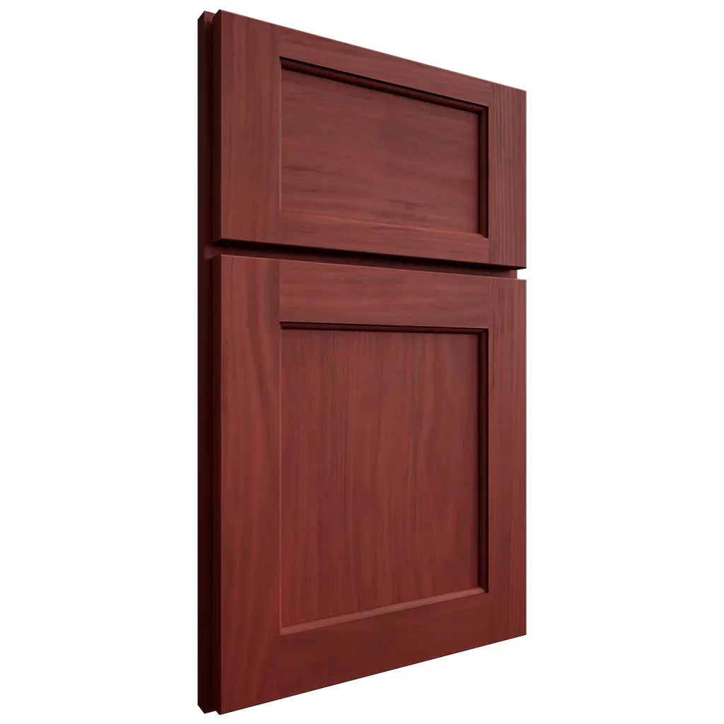 Shiloh Cabinetry Full Overlay Square Flat Cherry Plain Cut Red Door