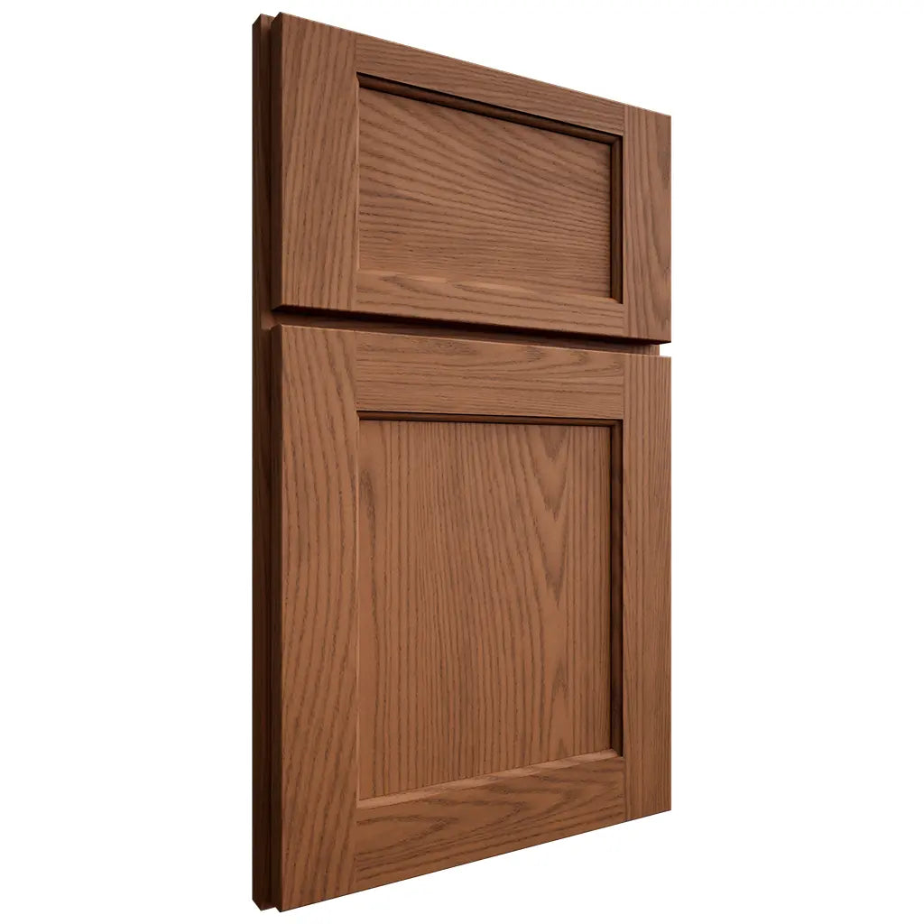 Shiloh Cabinetry Full Overlay Square Flat Red Oak Plain Cut Braun Door