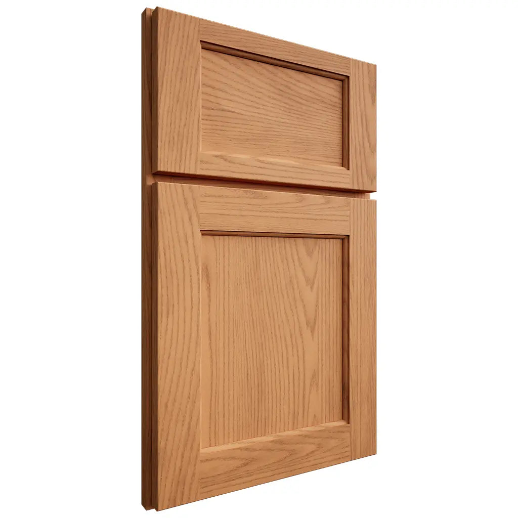 Shiloh Cabinetry Full Overlay Square Flat Red Oak Plain Cut Medium Door