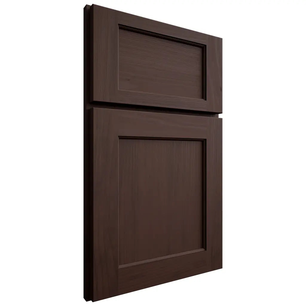 Shiloh Cabinetry Full Overlay Square Flat Walnut Plain Cut Bison Door