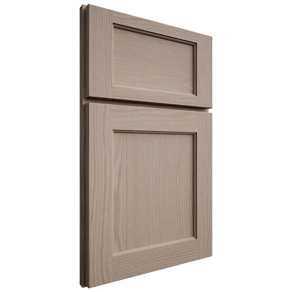 Shiloh Cabinetry Full Overlay Square Flat White Oak Plain Cut Whitewash Door