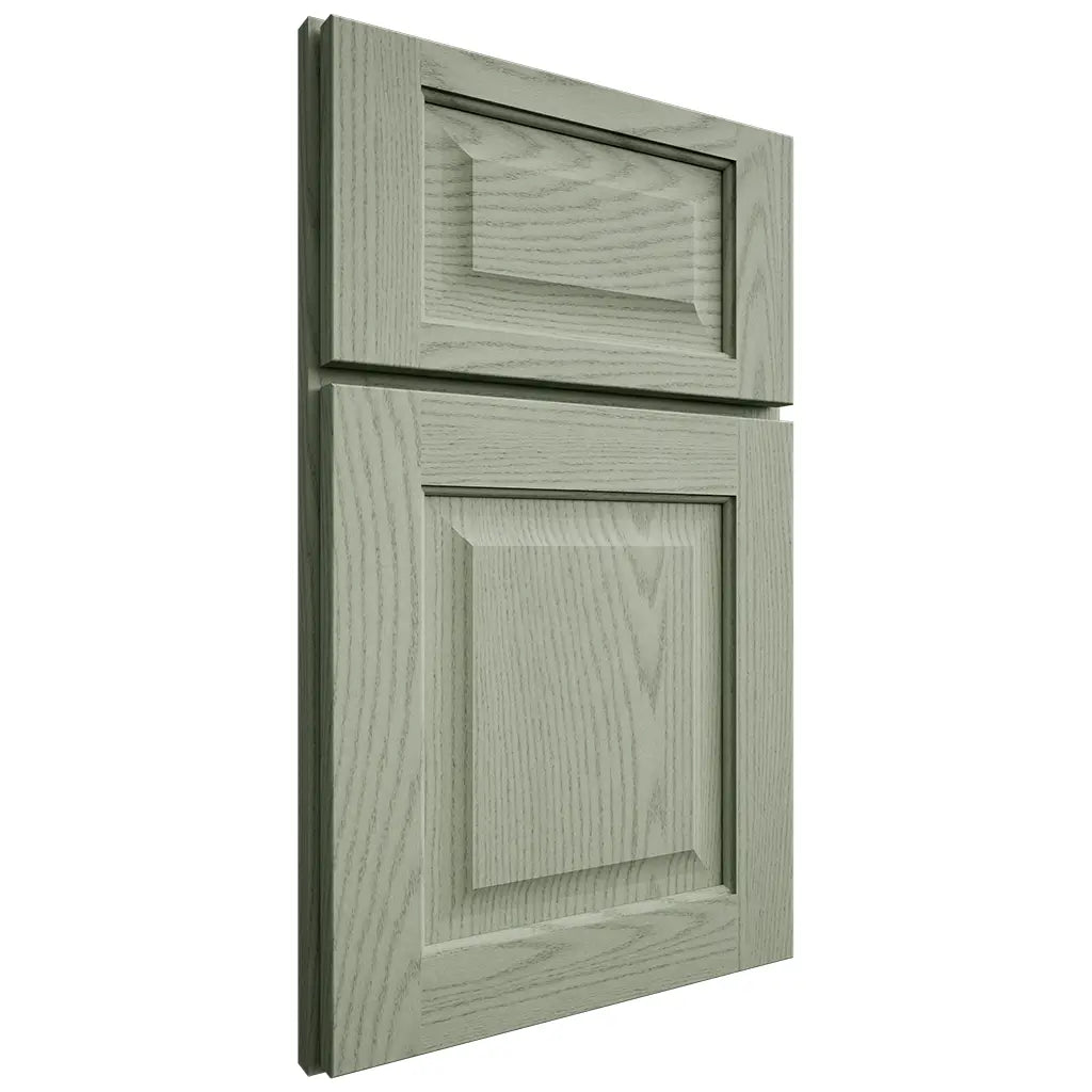 Shiloh Cabinetry Full Overlay Square Raised Red Oak Plain Cut Moss Door
