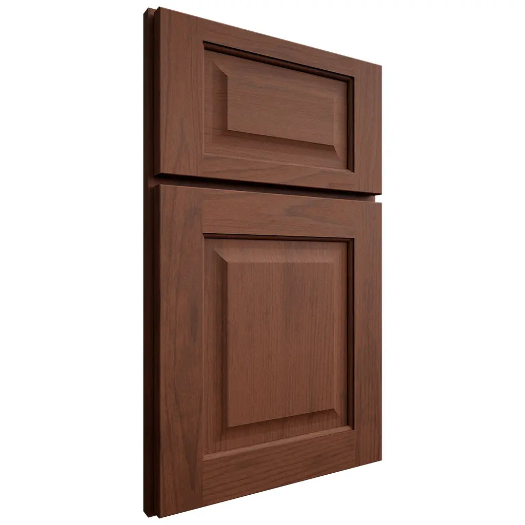 Shiloh Cabinetry Full Overlay Square Raised Walnut Plain Cut Rye Door