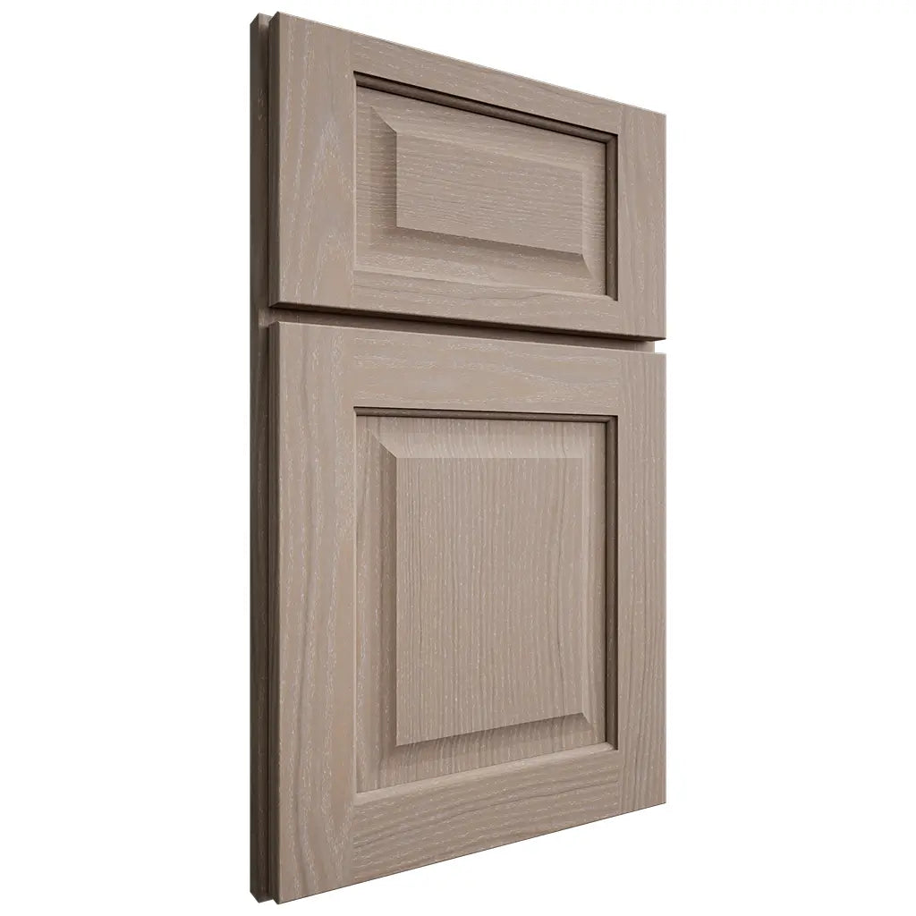 Shiloh Cabinetry Full Overlay Square Raised White Oak Plain Cut Whitewash Door