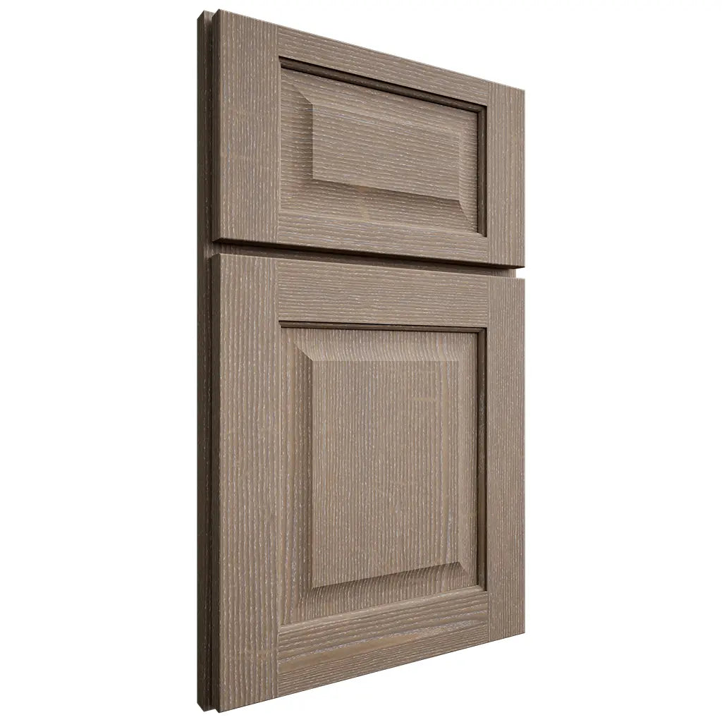 Shiloh Cabinetry Full Overlay Square Raised White Oak Quarter Sawn Almond Door