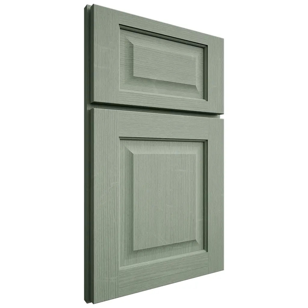Shiloh Cabinetry Full Overlay Square Raised White Oak Quarter Sawn Moss Door