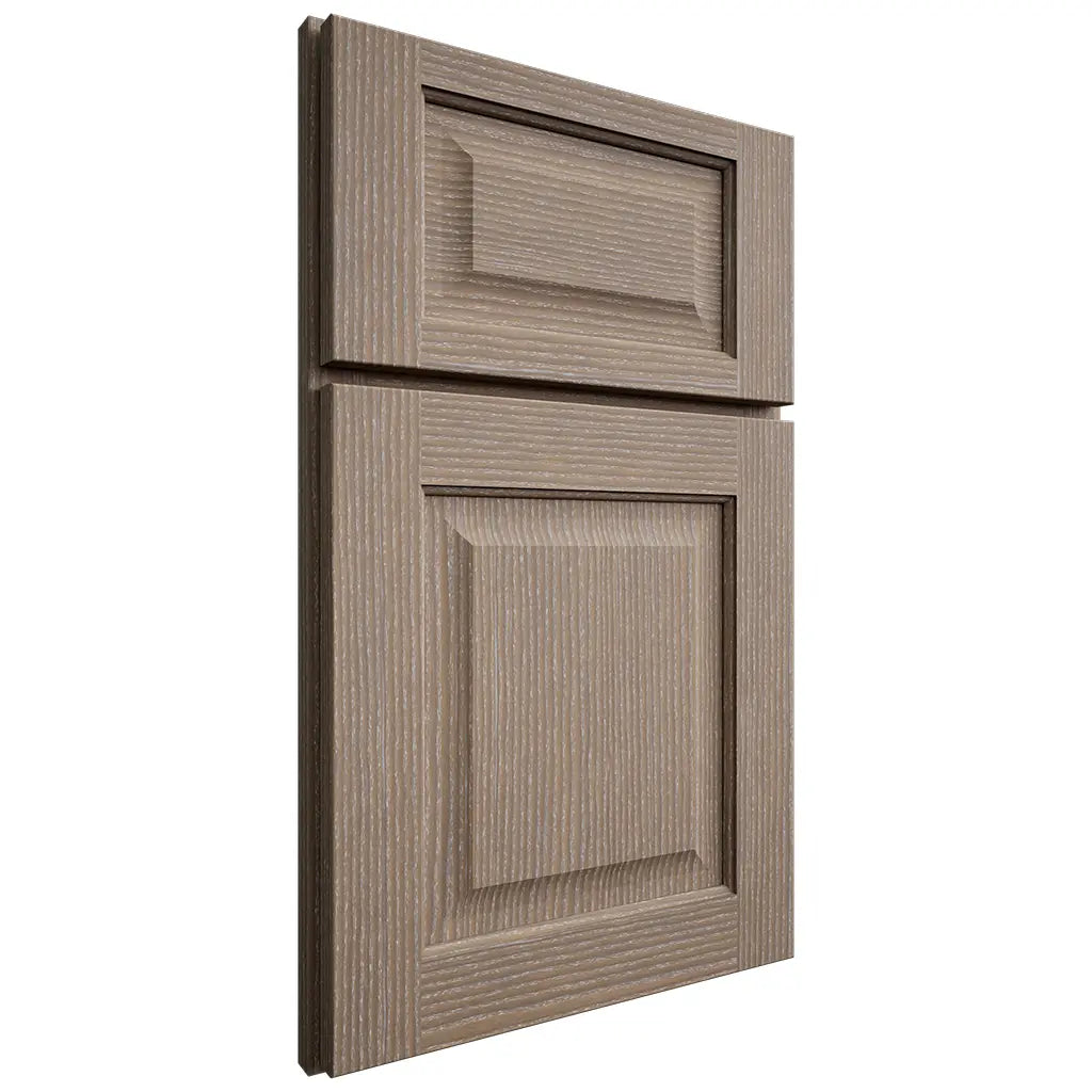 Shiloh Cabinetry Full Overlay Square Raised White Oak Rift Cut Almond Door