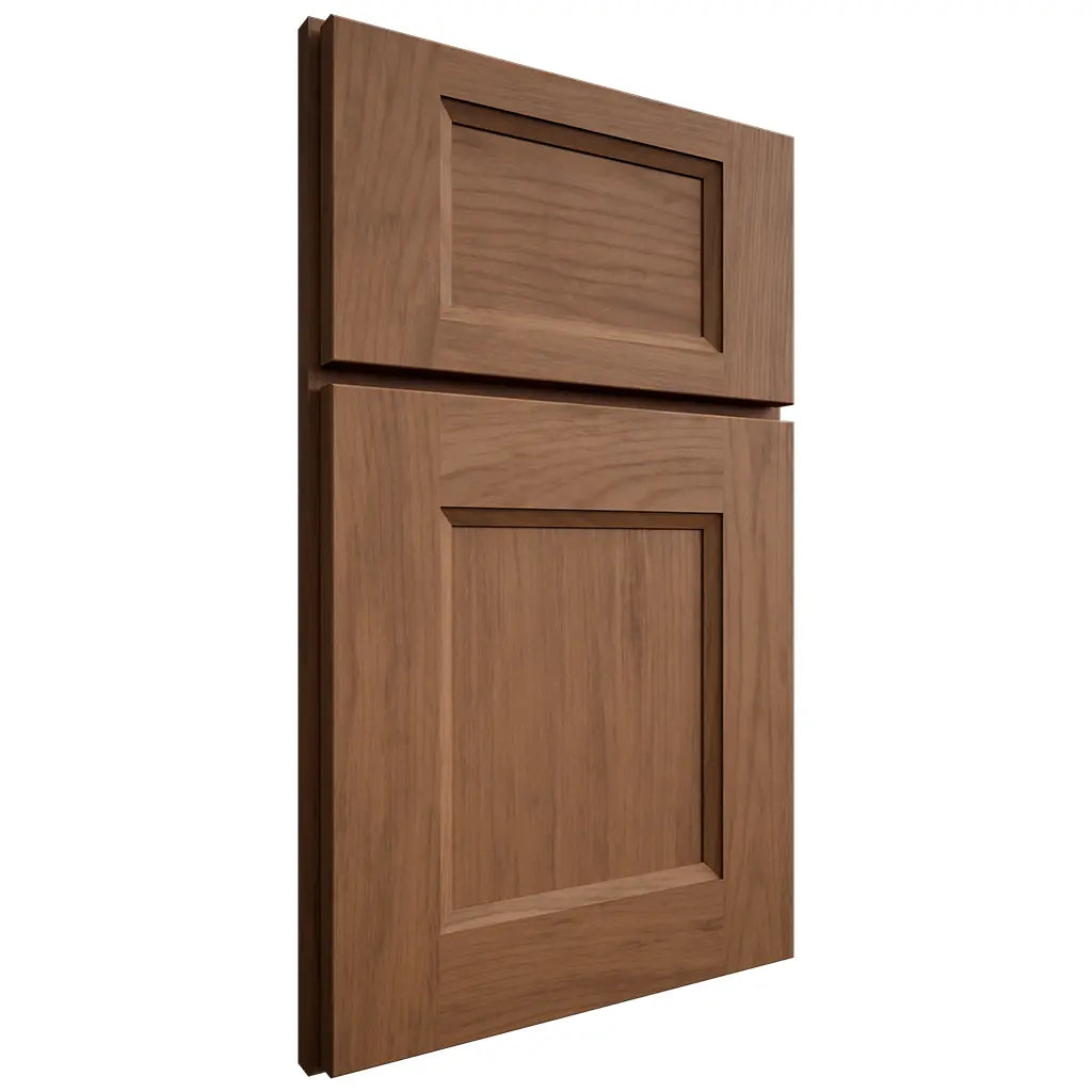 Shiloh Cabinetry Full Overlay Statesville Alder Plain Cut Walnut Door