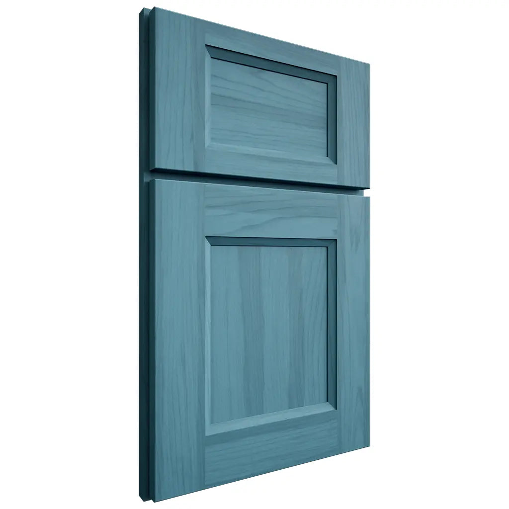 Shiloh Cabinetry Full Overlay Statesville Hickory Plain Cut Aqua Door