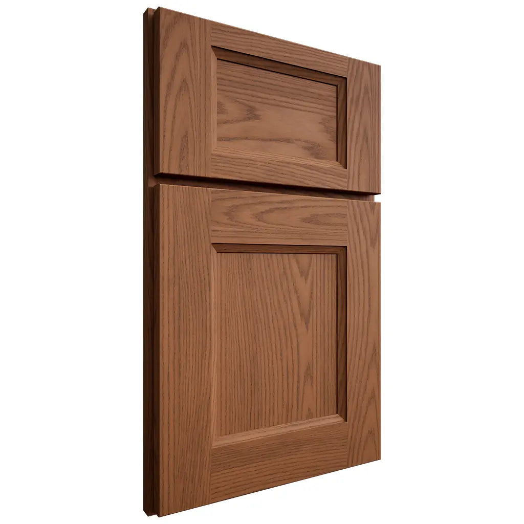 Shiloh Cabinetry Full Overlay Statesville Red Oak Plain Cut Braun Door