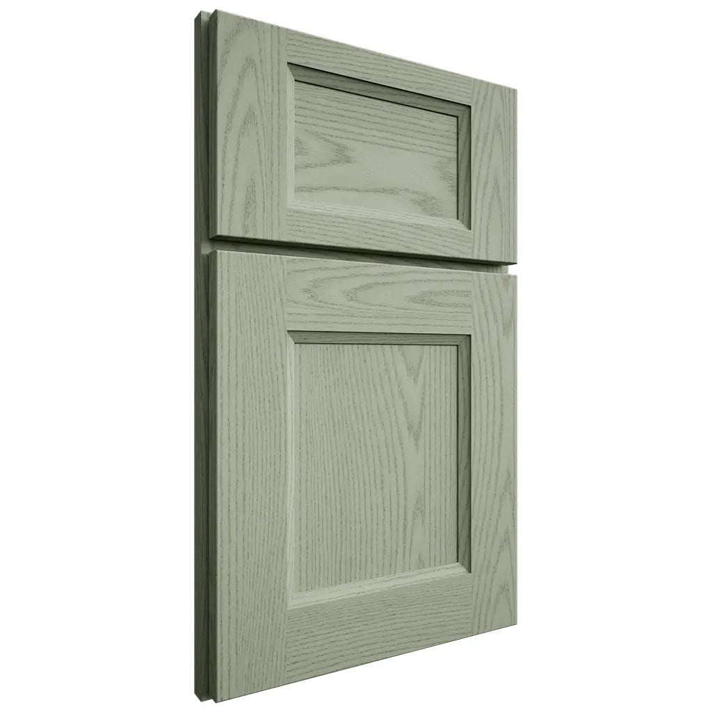 Shiloh Cabinetry Full Overlay Statesville Red Oak Plain Cut Moss Door