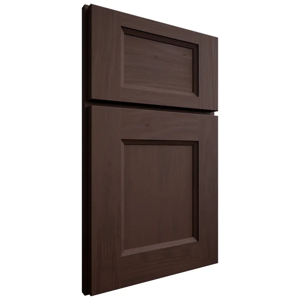 Shiloh Cabinetry Full Overlay Statesville Walnut Plain Cut Bison Door