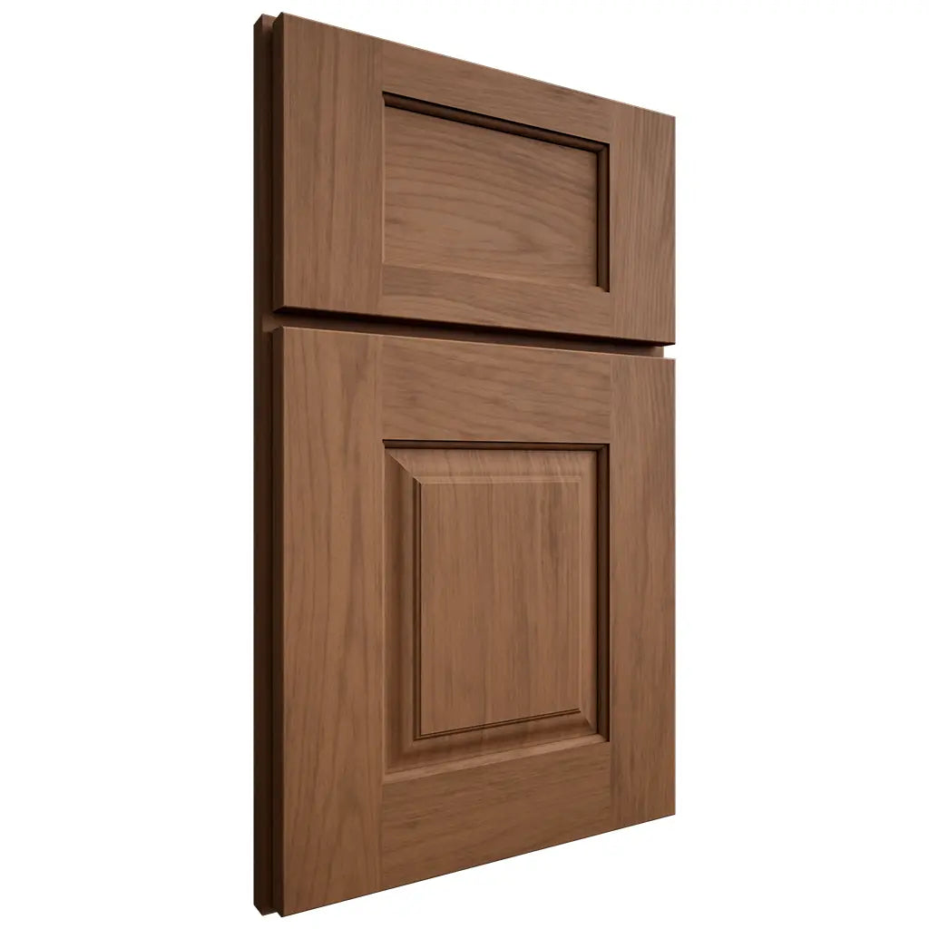 Shiloh Cabinetry Full Overlay Summit Alder Plain Cut Walnut Door