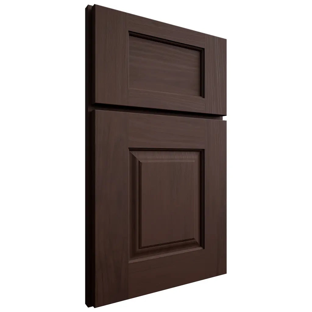 Shiloh Cabinetry Full Overlay Summit Walnut Plain Cut Bison Door