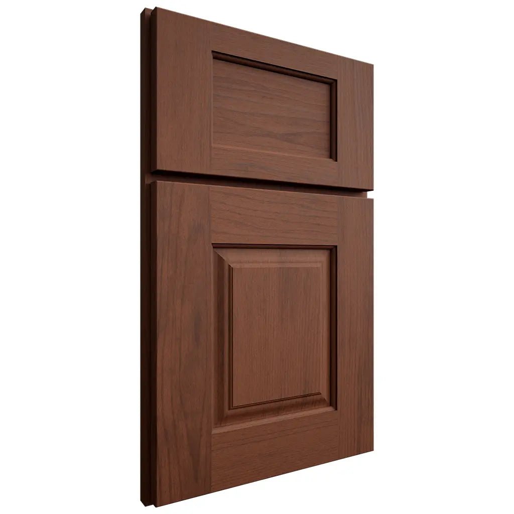 Shiloh Cabinetry Full Overlay Summit Walnut Plain Cut Rye Door