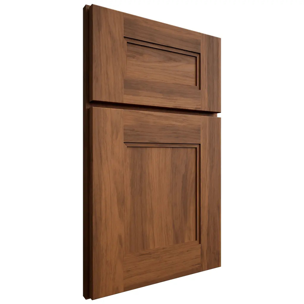 Shiloh Cabinetry Full Overlay Tahoe Hickory Plain Cut Burnt Sugar Door