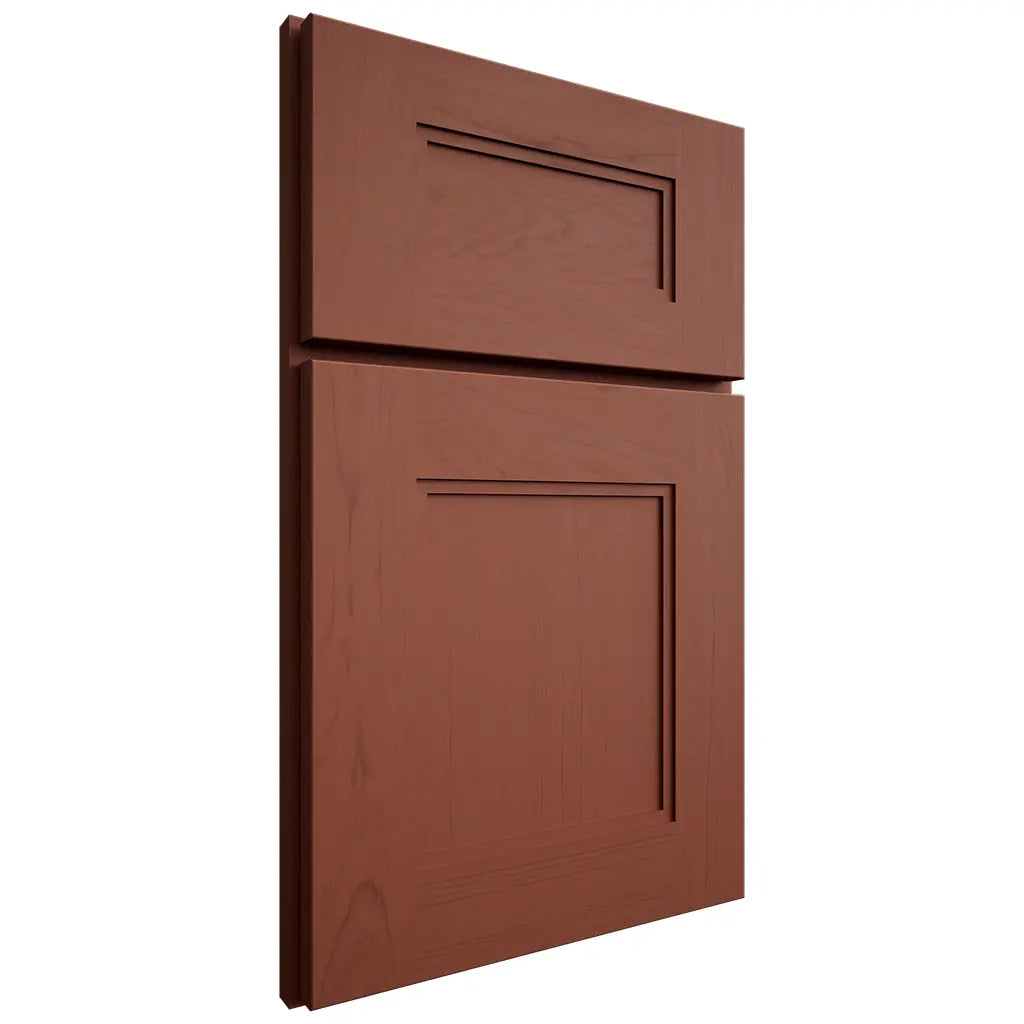 Shiloh Cabinetry Full Overlay Tahoe Maple Plain Cut Cayenne Door