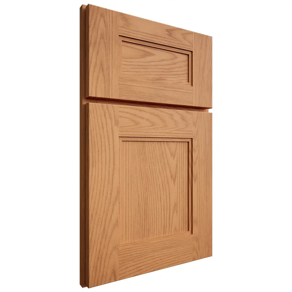 Shiloh Cabinetry Full Overlay Tahoe Red Oak Plain Cut Medium Door