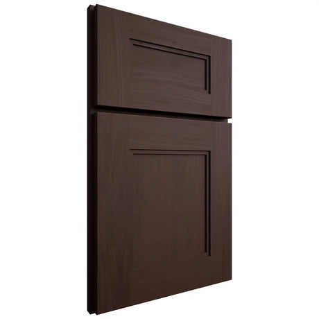 Shiloh Cabinetry Full Overlay Tahoe Walnut Plain Cut Bison Door