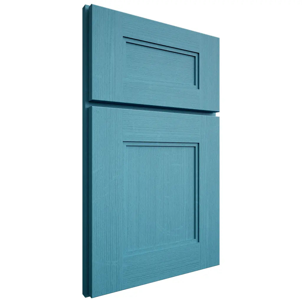 Shiloh Cabinetry Full Overlay Tahoe White Oak Quarter Sawn Aqua Door