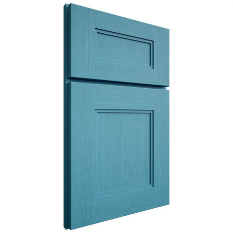 Shiloh Cabinetry Full Overlay Tahoe White Oak Quarter Sawn Aqua Door