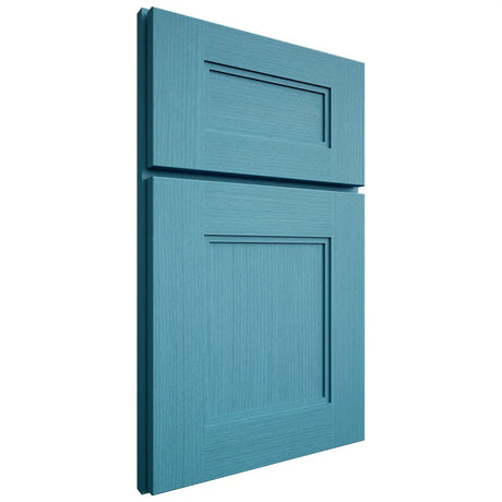 Shiloh Cabinetry Full Overlay Tahoe White Oak Rift Cut Aqua Door