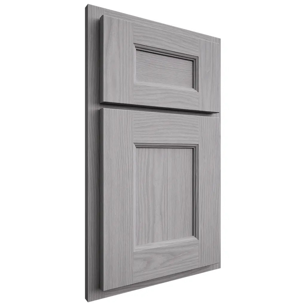 Shiloh Cabinetry Partial Overlay Aspen White Oak Plain Cut Stratus Door