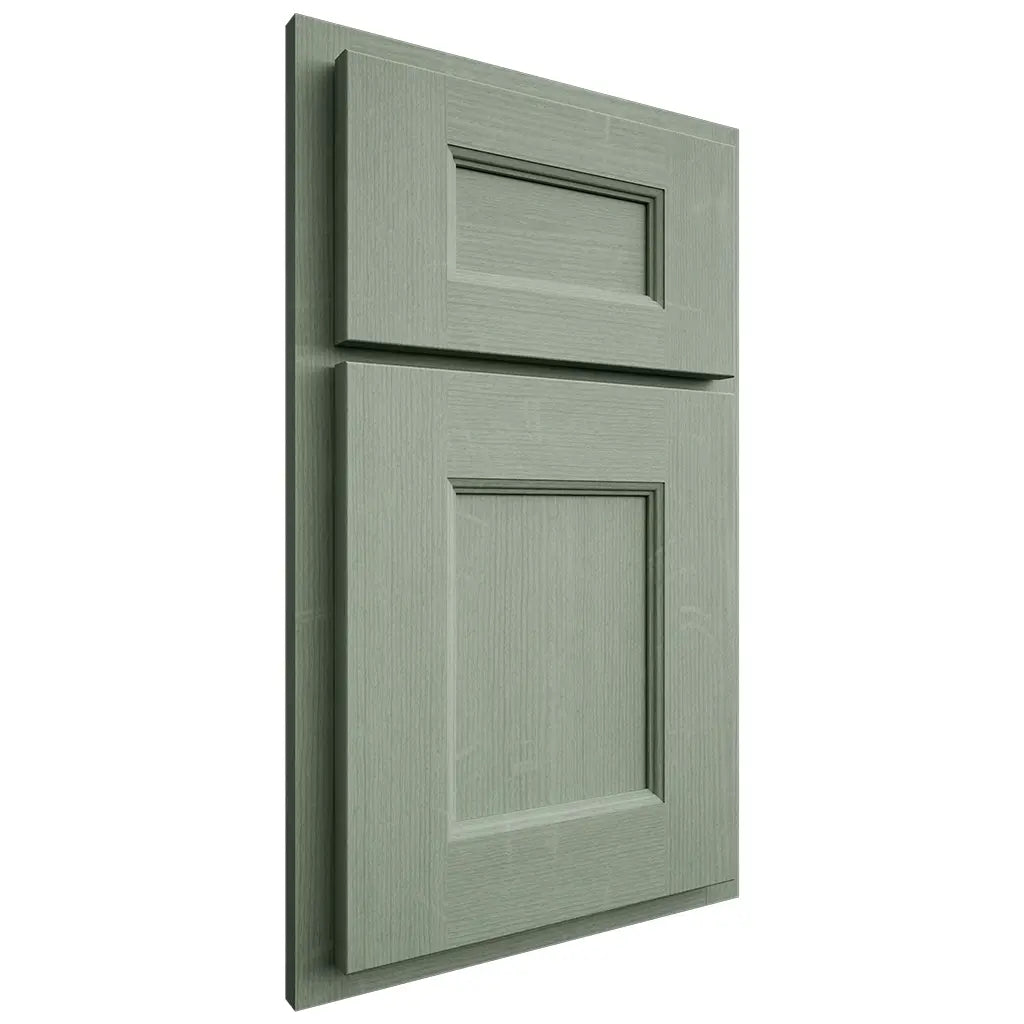 Shiloh Cabinetry Partial Overlay Aspen White Oak Quarter Sawn Moss Door