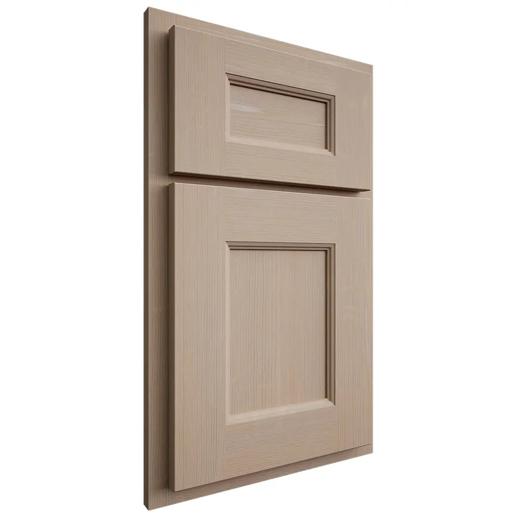 Shiloh Cabinetry Partial Overlay Aspen White Oak Quarter Sawn Straw Door