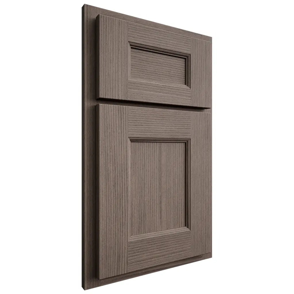 Shiloh Cabinetry Partial Overlay Aspen White Oak Rift Cut Clay Door