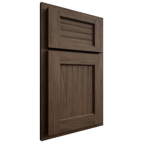 Shiloh Cabinetry Partial Overlay Beaded Century Alder Plain Cut Caviar Door