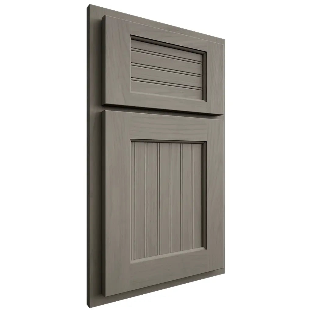 Shiloh Cabinetry Partial Overlay Beaded Century Alder Plain Cut Thyme Door