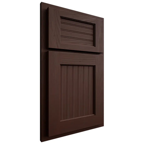 Shiloh Cabinetry Partial Overlay Beaded Century Alder Plain Cut Umber Door