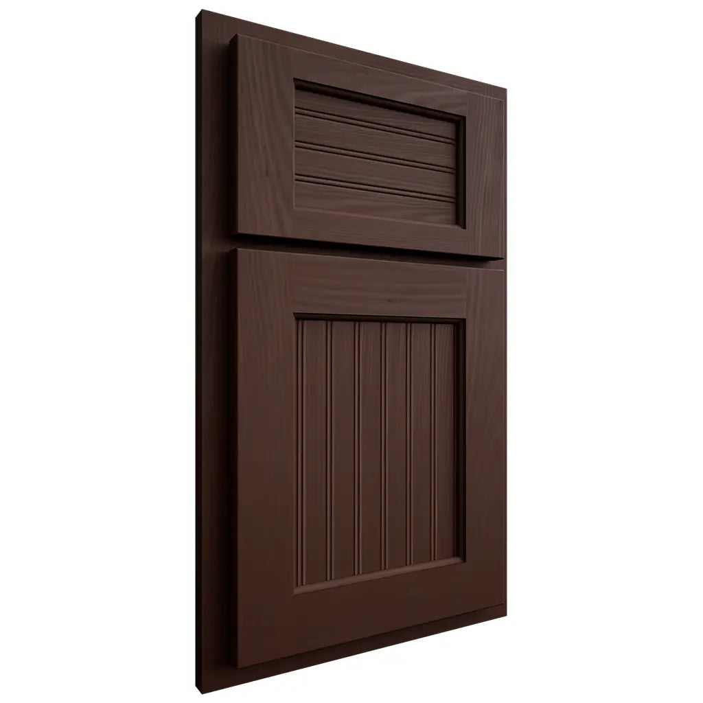 Shiloh Cabinetry Partial Overlay Beaded Century Alder Plain Cut Umber Door