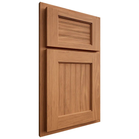 Shiloh Cabinetry Partial Overlay Beaded Century Cherry Plain Cut Medium Door